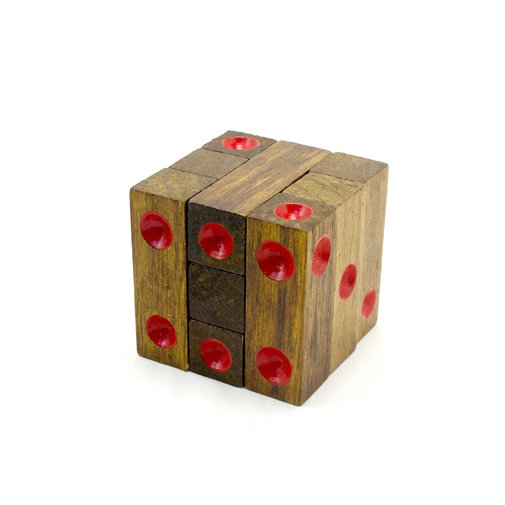 3D wood domino cube dice puzzle chocolate  puzzle