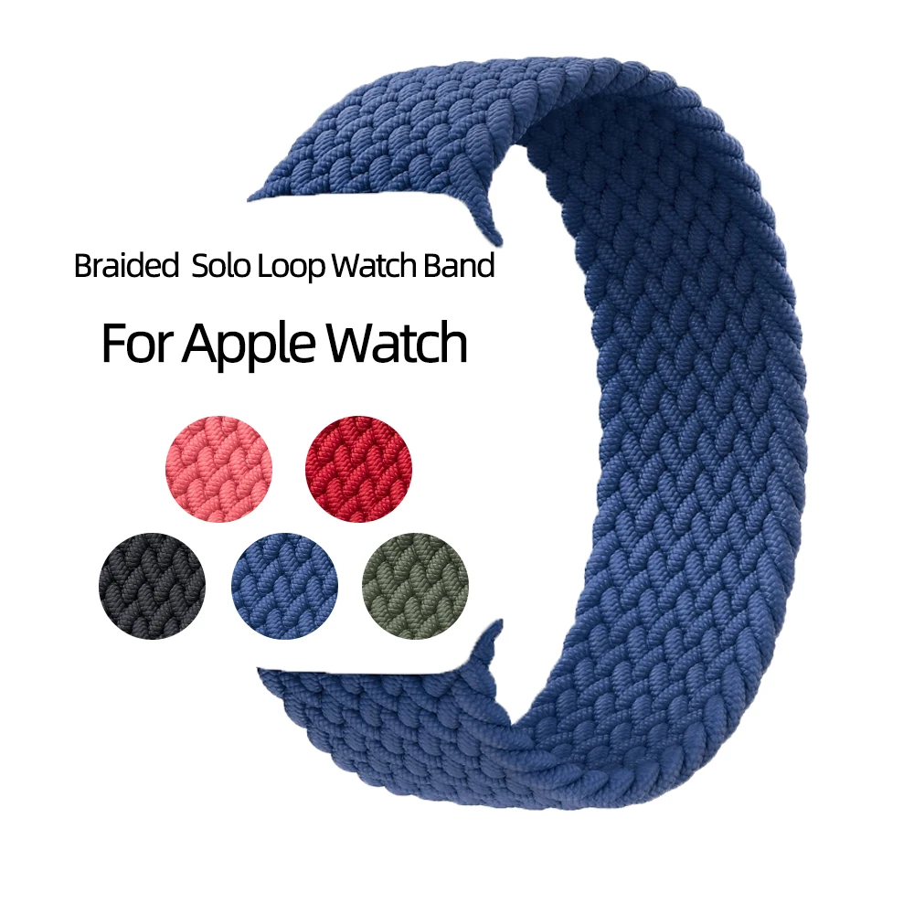 
New Arrivedfor apple watch SE/6/5/4/3/2/1 Braided Solo Loop Silicon Bands 38/40/42/44mm 