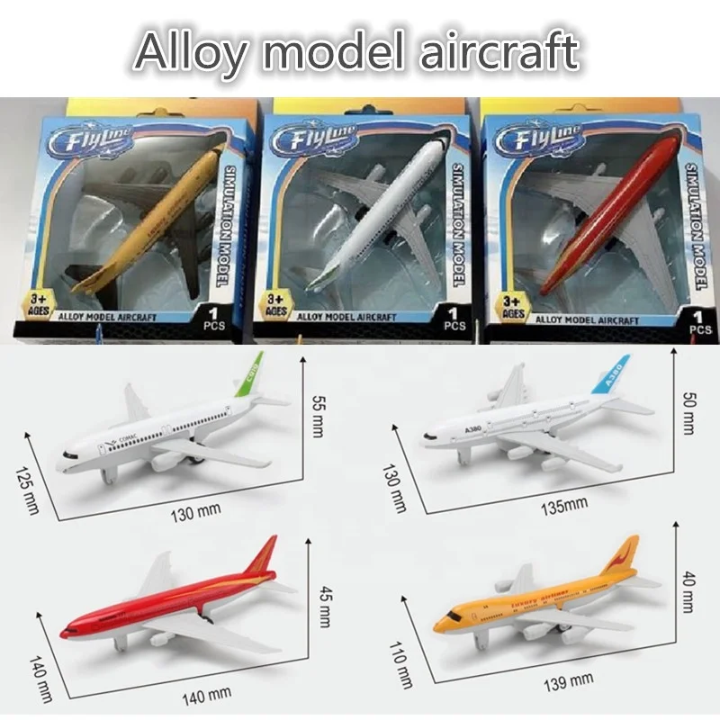 Kids Pull Back Diecast Civil Aircraft Model Toy Emulational Model Plane Toy