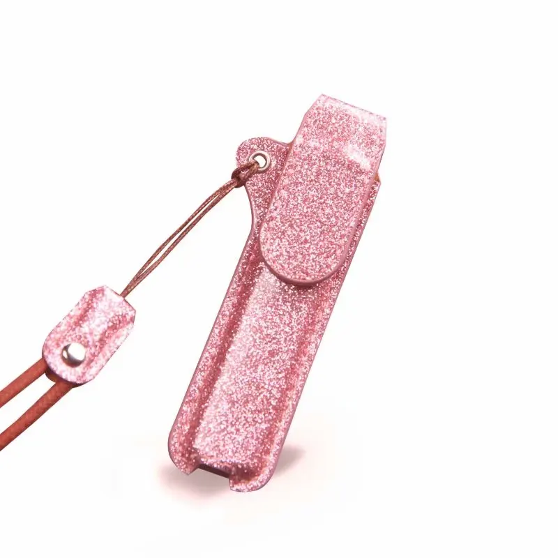
China factory custom waterproof portable carrying PU leather case for juul eCigarette accessory case with Lanyard 