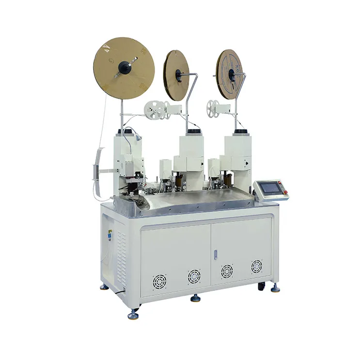 EW-8040 Fully Automatic electric wire cutting stripping and terminal crimping machine four wire joint connect machine