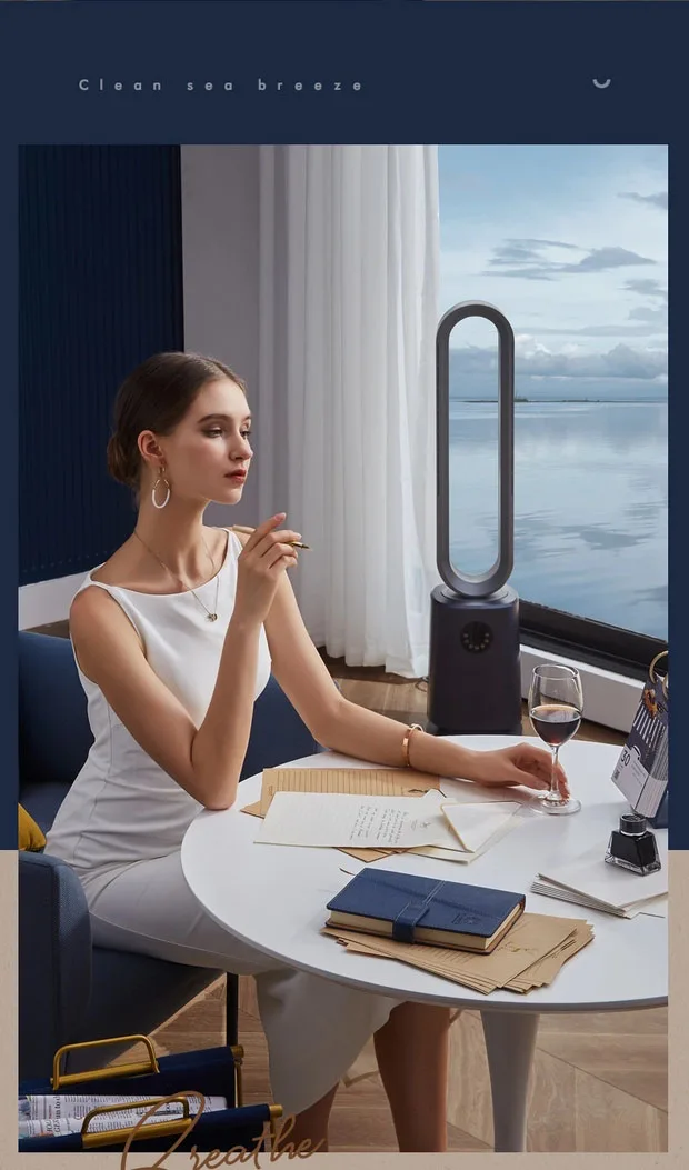 Оптовая продажа HEPA 13 фильтр плазменной очистки Wi-Fi контроль воздушного охлаждения и подогрева PTC Многофункциональный безлокадный вентилятор