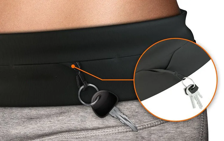 Custom Fitness Activities Zip Pockets Flip Waist Belt Key Clip Fits iPhones Sam sung Running Belt Cycling Hiking Gym Sports belt