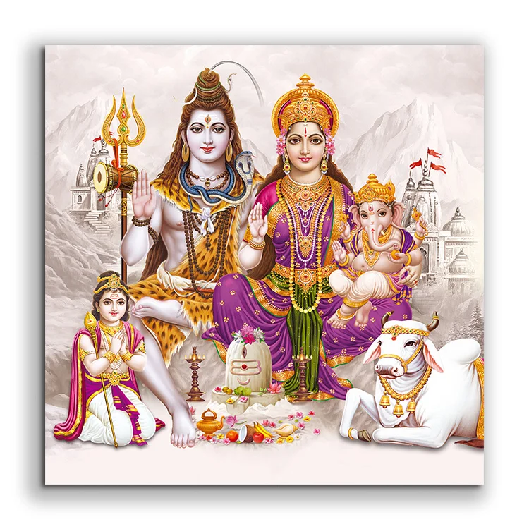 India Religious Lord Krishna portrait modern wall Art Acrylic canvas painting for living room decoration