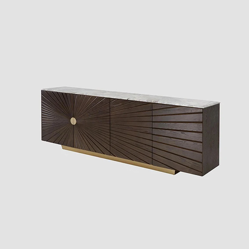 Modern Luxury Sideboard Furniture Modern Storage Buffet Cabinet Wood Marble Display Cabinets