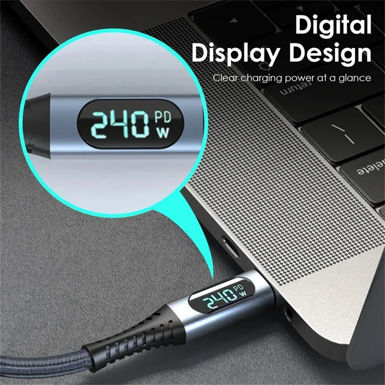 USB4 ELbow Display Cable 40Gbps Type C to C Cable PD3.1 240W Fast Charge Cable 8K@60Hz for PS5 Switch MacBook Pro