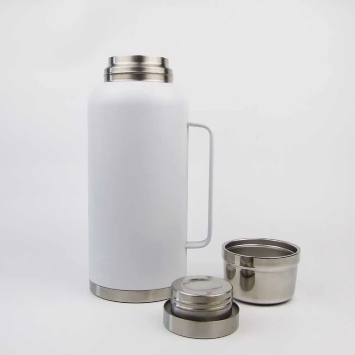 2022 Wholesale large capacity insulated half gallon vacuum thermal water bottle traveling hot drinking pot jug with steel lid