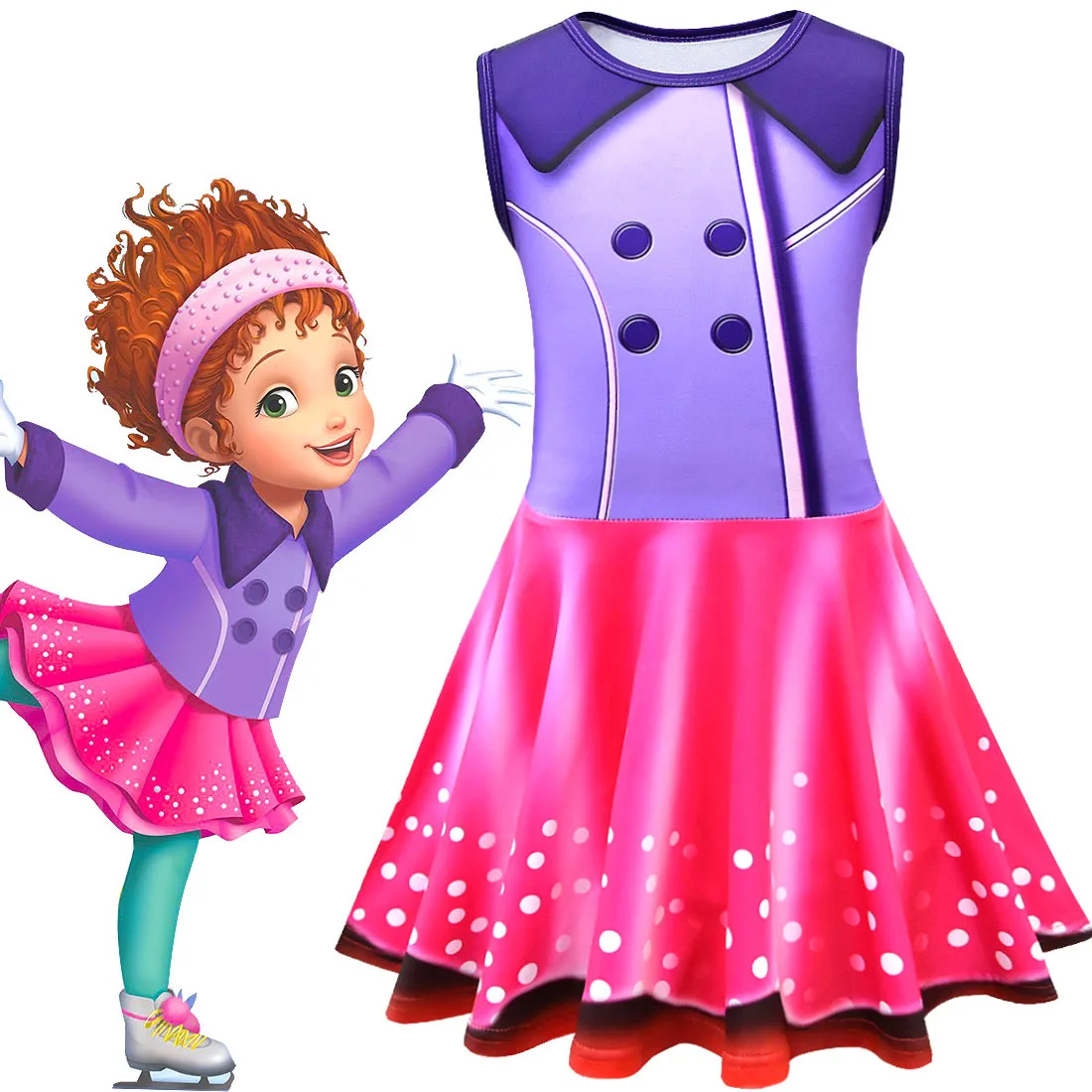Flying Sleeve Dress Fancy Nancy Cosplay Costume Kids Dresses For Girls Nancy Dress Up Costume