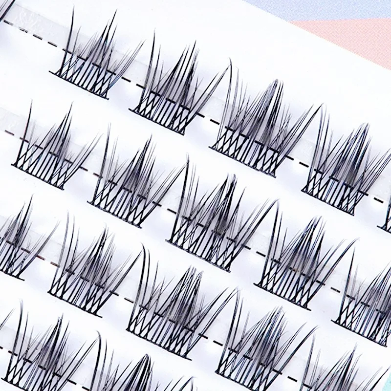 Thin End Series Wholesale Ribbons Segmented Natural Individual lashes Thinner Base False Clustered Eyelash Extension