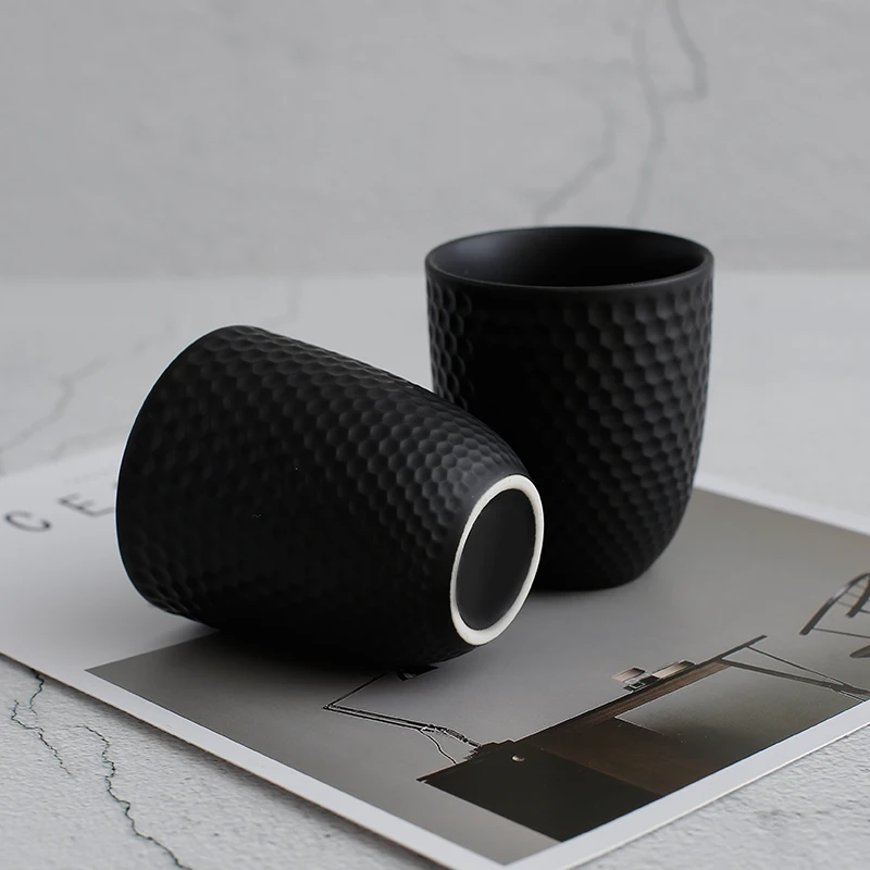 OEM Ball Grid Fine Custom Logo Cups White Porcelain Tea Cup Mug Without Handle