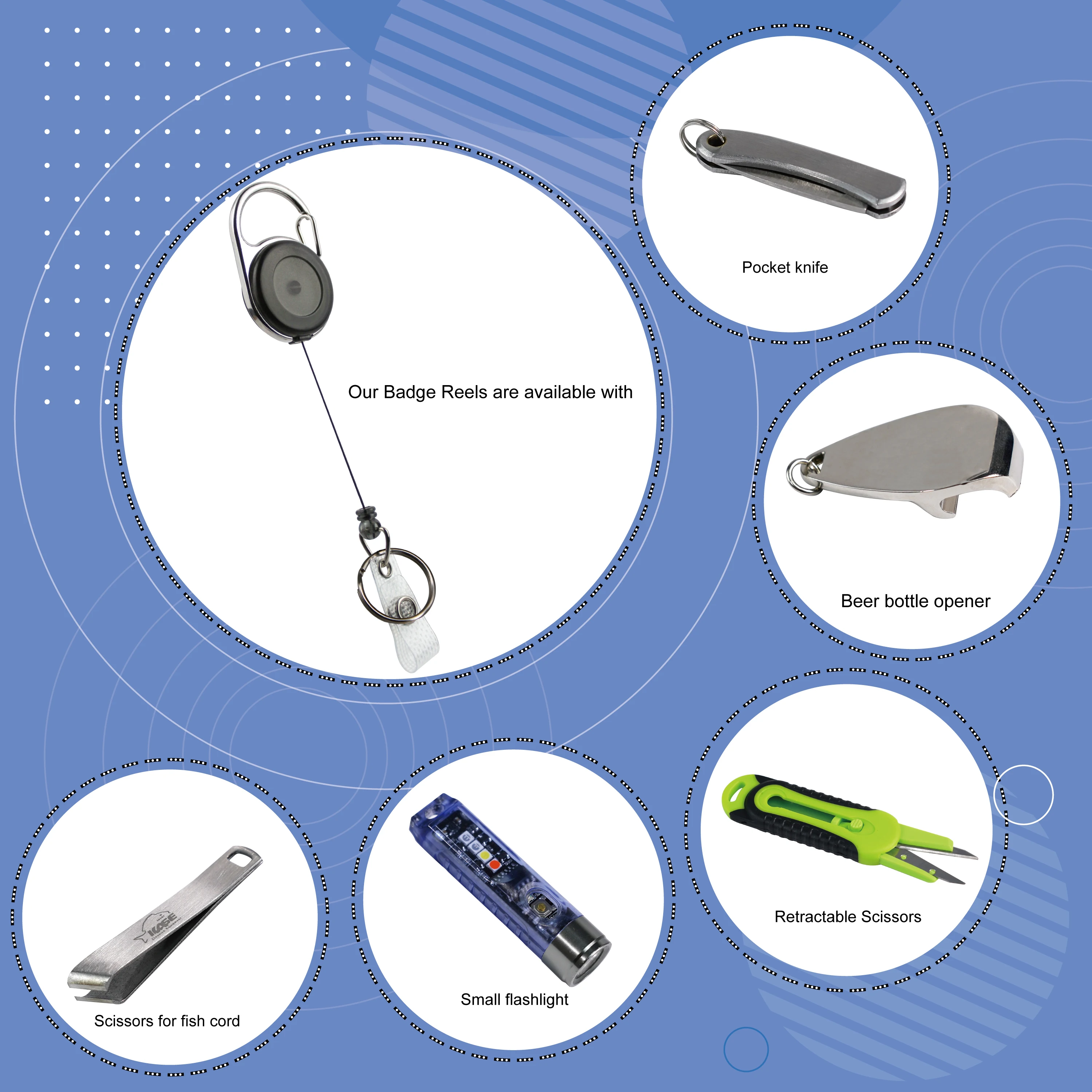 Bestom Eco-Friendly Transparent Carabiner round ID Badge Reel Card Holder Yoyo Made of Durable ABS PVC and Plastic Material