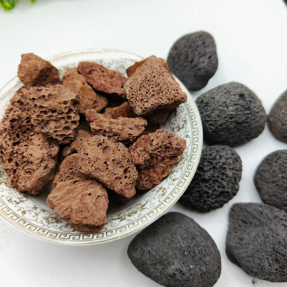 Натуральный круглый пористый черный базальтовый лавовый камень вулканический для сельскохозяйственного улучшения качества почвы oem