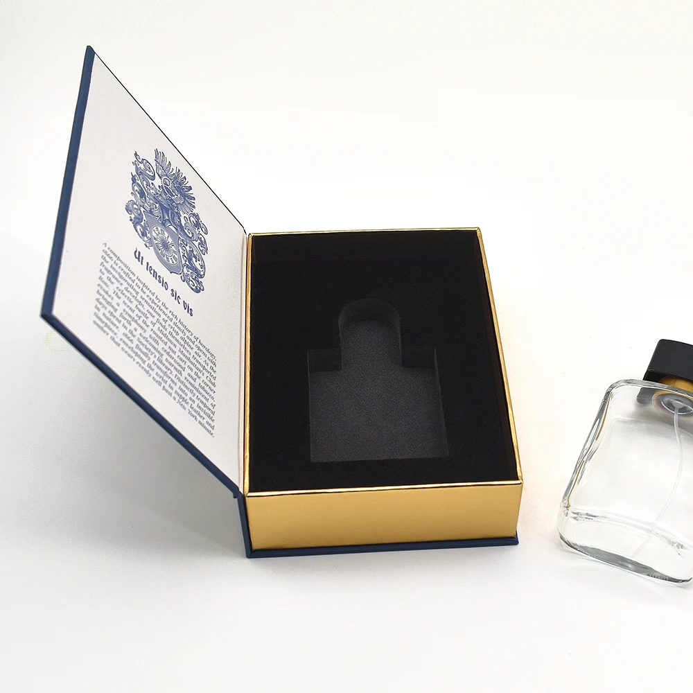 Vintage luxury perfume customized logo book box empty bottle 50ML 100ML empty perfume box packaging