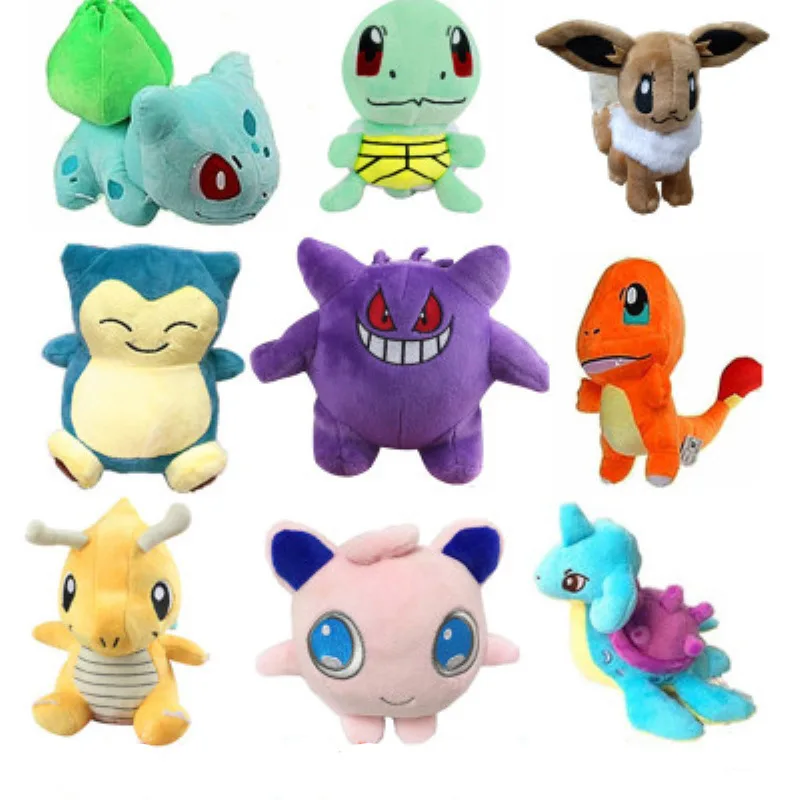 ZD Factory in Stock 40 Design Pokemones Plush Toy Pokemones Snorlax Charmander Squirtle Bulbasaur Stuffed Plush Toy Cheap Price
