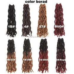 100%kanekalons top supplier magic gold nubian curl soft wavy gypsy locs hair ombre crochet 18 inch wholesale crochet braid hair