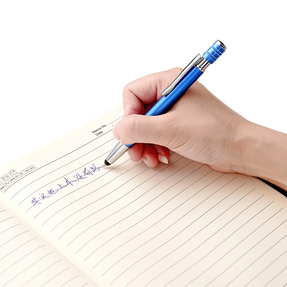 Promotional Gift Logo Multifunctional 2 in 1 Metal Soft Touch Screen Ballpoint Pen with Stylus