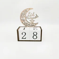 2022 Ramadan Countdown Calendar DIY Eid Mubarak Ornament Wooden Ramadan Calendar Home Party Decor Advent Calendar Ornament