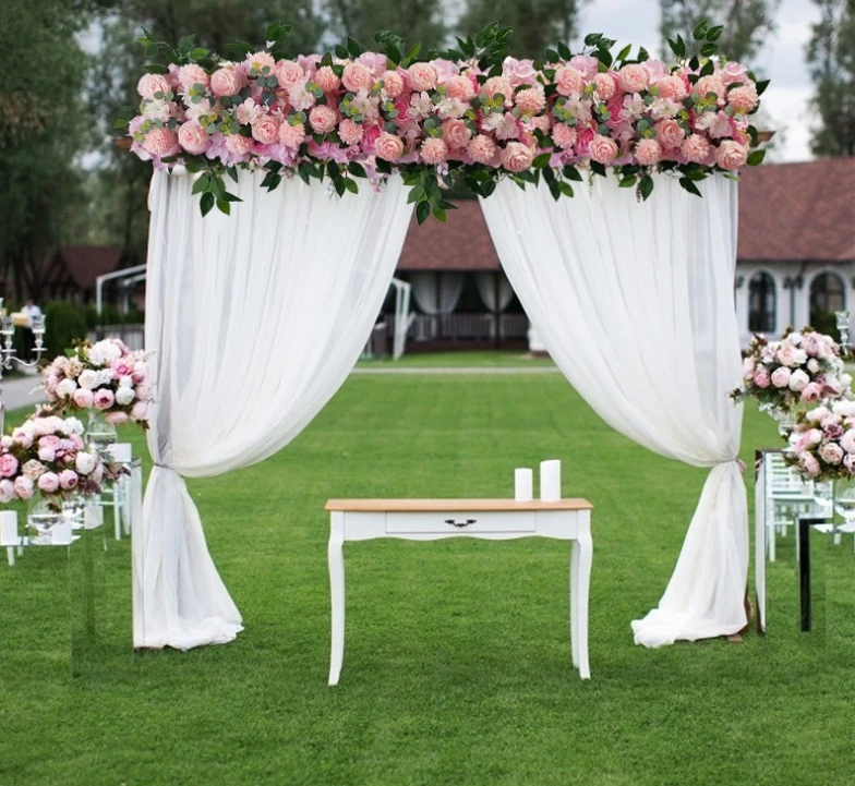 Wholesale 1 m Wedding Decor Flower Artificial White Rose Table Bouquet Artificial Plants Artificial Flower for Wedding