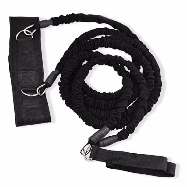 Nylon sleeve covered Resistance bands set with Shoulder Harness assistant belt athletes running jumping