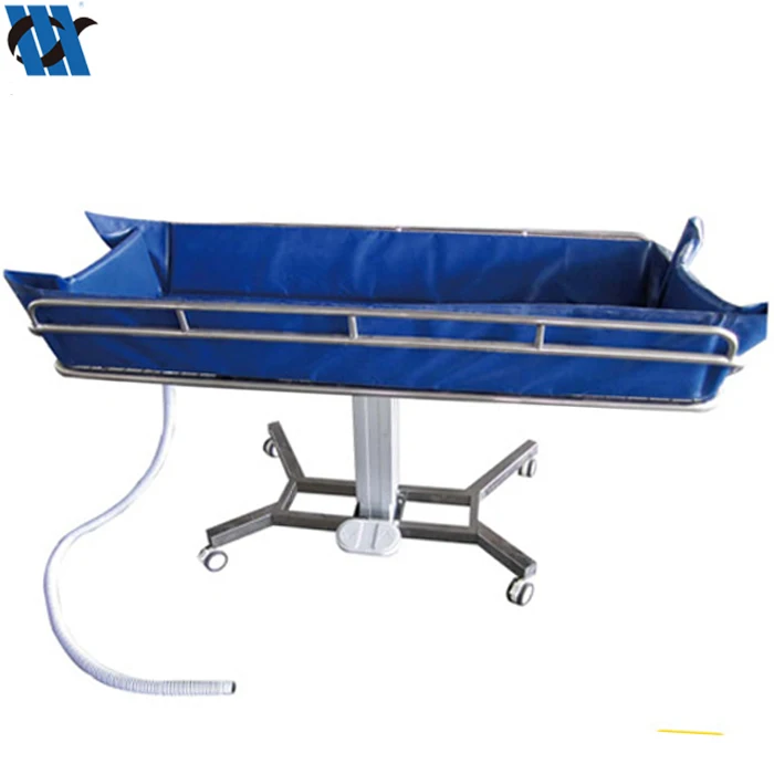 Stainless Steel Shower Trolley Hospital Shower Bed For Patient Take A Shower By Height Adjustable