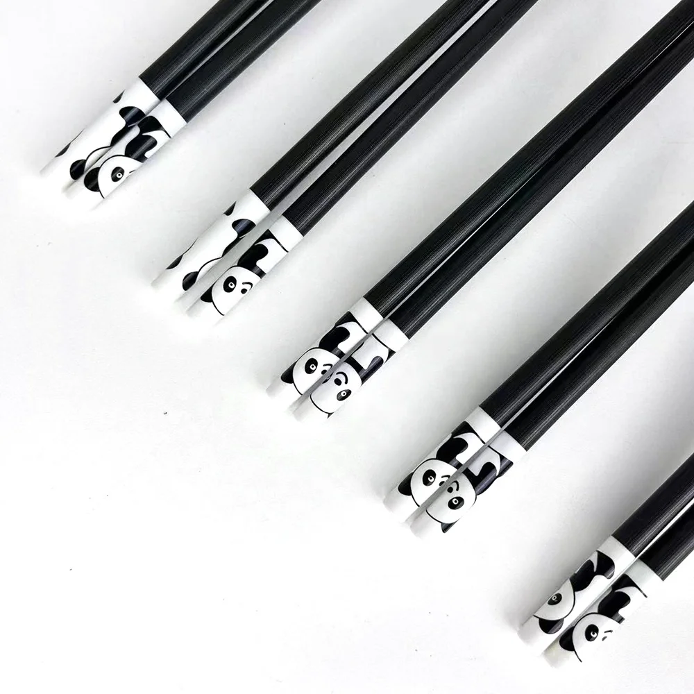 alloy chopsticks black and white panda cute cartoon kids chopsticks eco friendly safety chopstick