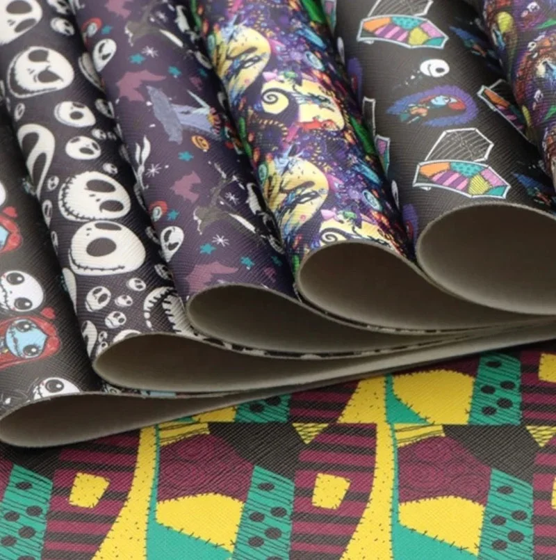 Halloween Faux Leather Sheet Customized faux leather sheets Fabric for DIY Bows and Earrings 20000 Designs