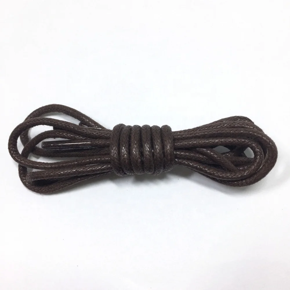 Wholesale round waxed shoe laces with available colors