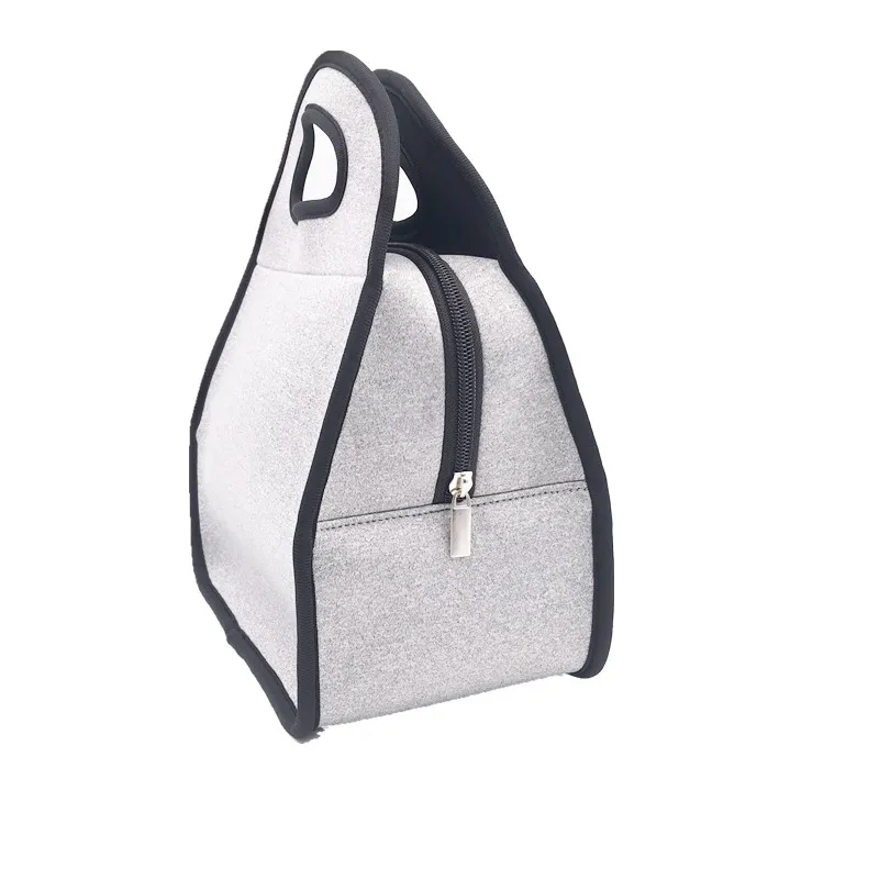 Simple Grey Thermal Insulation Cylindrical Portable Lunch cooler tote Bag for men women work luggage work backpack with cooler
