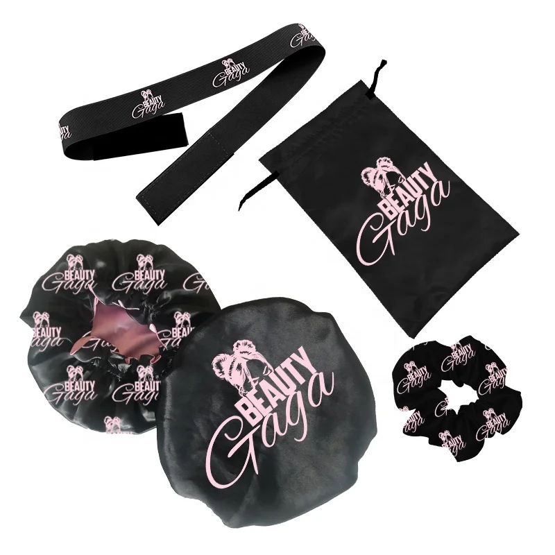 Wholesale High Quality Hair Bonnet With Logo Double Layer Bonnet Satin Bonnet For Women For Kids Accept Custom