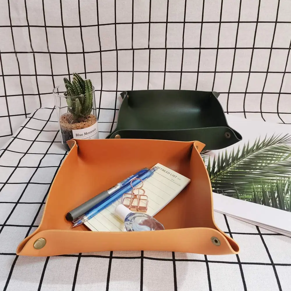 Leather Valet Tray For Men | Made in the USA | EDC Dump Tray for Keys, Phone, Wallet