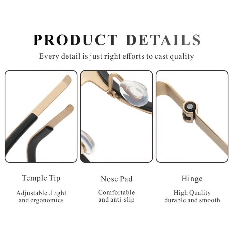 Aviation Large Spectacles Titanium Eye Glass Frames Fro Men Eyewear Lightweight Eyeglasses Optical Glasses