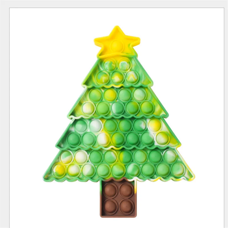 Cross-border new anti-rodent pioneer decompression toys Christmas tree decompression bubble toys