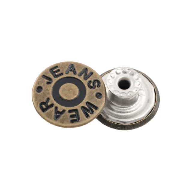 OEM ODM Custom Embossed Botones Gold Metal Logo Buttons Rivets Tack Jeans Button Cloth for Denim Jacket Clothing