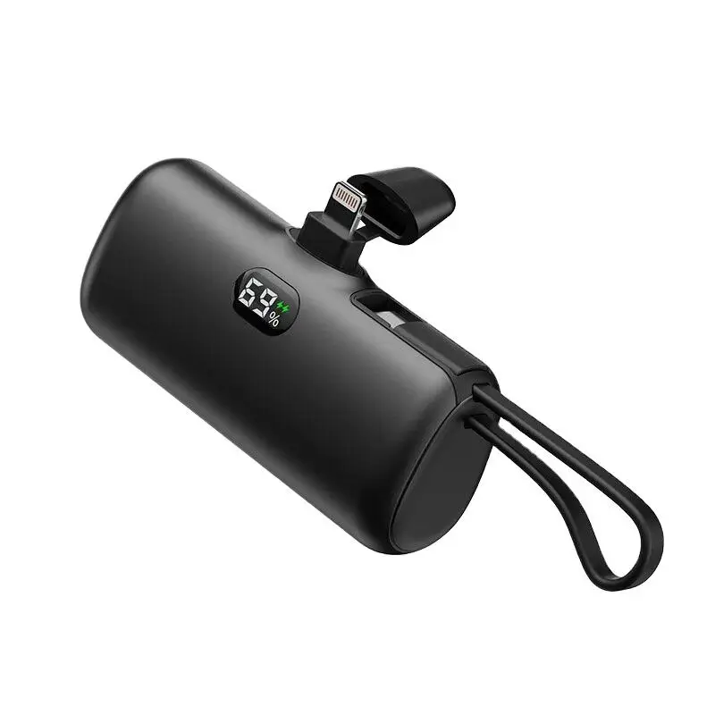 5000mAh Type-C portable dual-interface mobile power supply with compact mini emergency C-port charging treasure