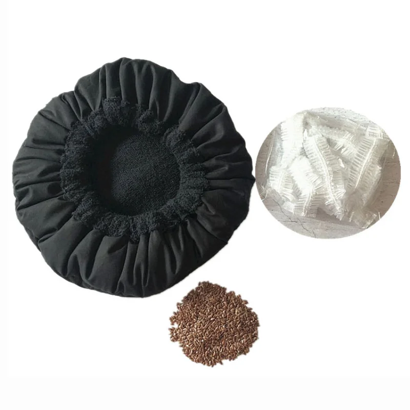 HZO-18027 Cordless Microwavable Heat Cap for Steaming Heat Therapy for Hair Microfiber Cotton Flaxseed Interior Heating Cap