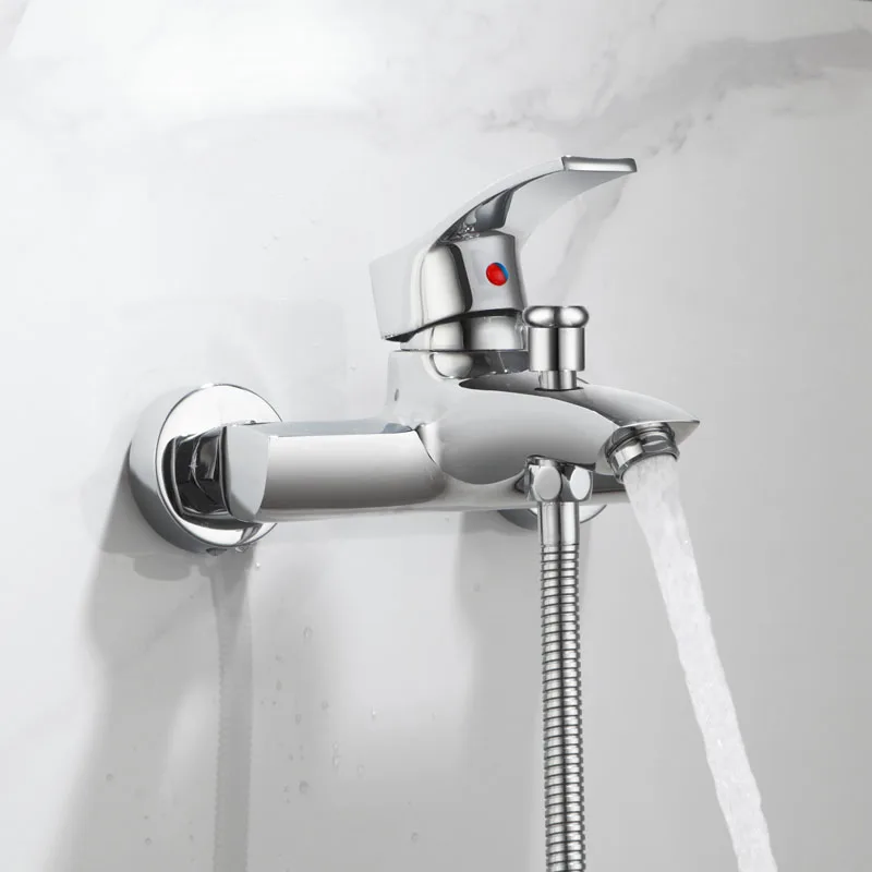
Modern bath & shower faucets sets rain shower mixer hot water tap brass chrome polished 