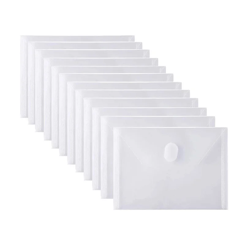 A4 Transparent PP File Folder Binder Waterproof File Holder Filing Envelope Business Document Organizer Office Supplies