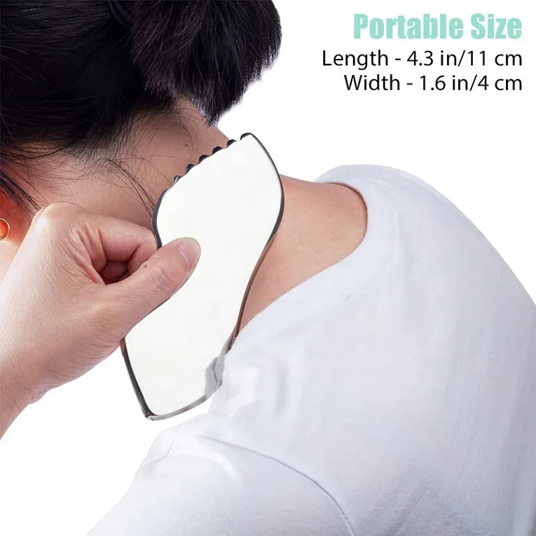 2023 Hot Selling Guasha Scrap Skin Body Massage Tool Mini Metal Stainless Steel Gua Sha