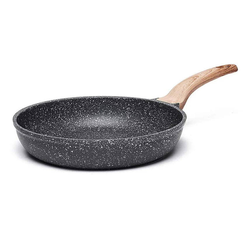 Non-stick Frying Pan Skillet,Stone Cookware Granite Coating from Switzerland,Black