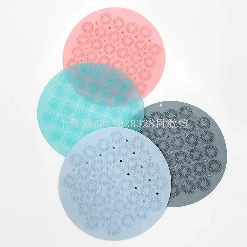Круглый Противоскользящий коврик для ванной комнаты душа с присоской Массажный