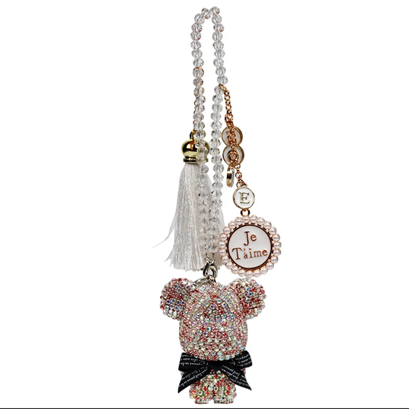 Wholesale auto parts hair pendant auto interior supplies rearview mirror bear auto hang new to manual crystal