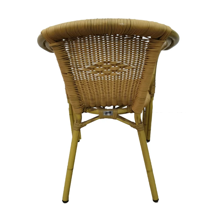 
Outdoor Garden Coffee Restaurant Round Plastic Weaving Flower Wicker Rattan Bistro Chair 