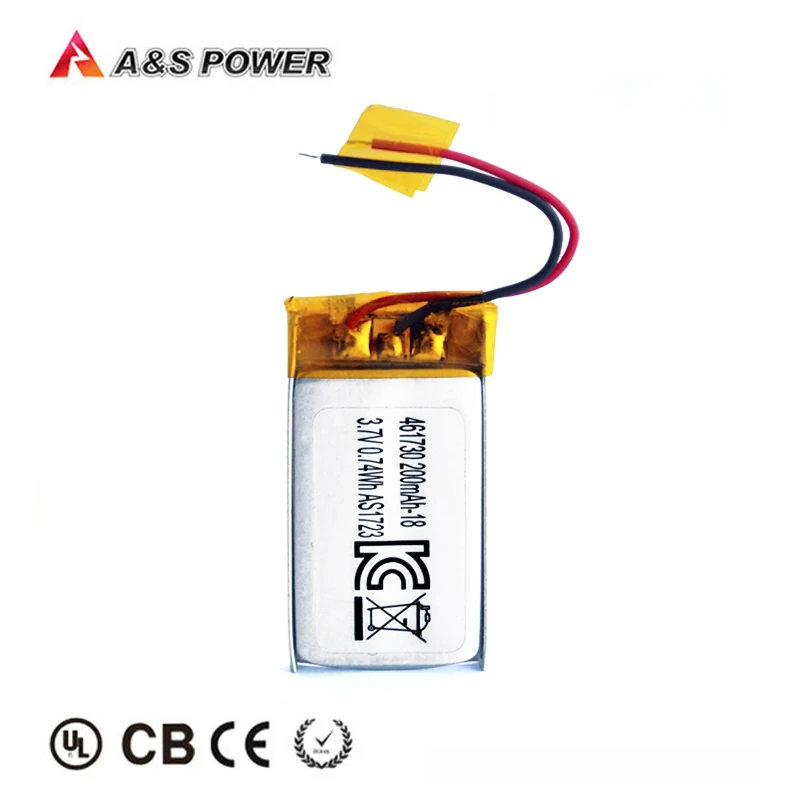 UL KC CB BIS UN38.3 Certificates Approved li polymer battery 461730 3.7v 200mAh  li po battery