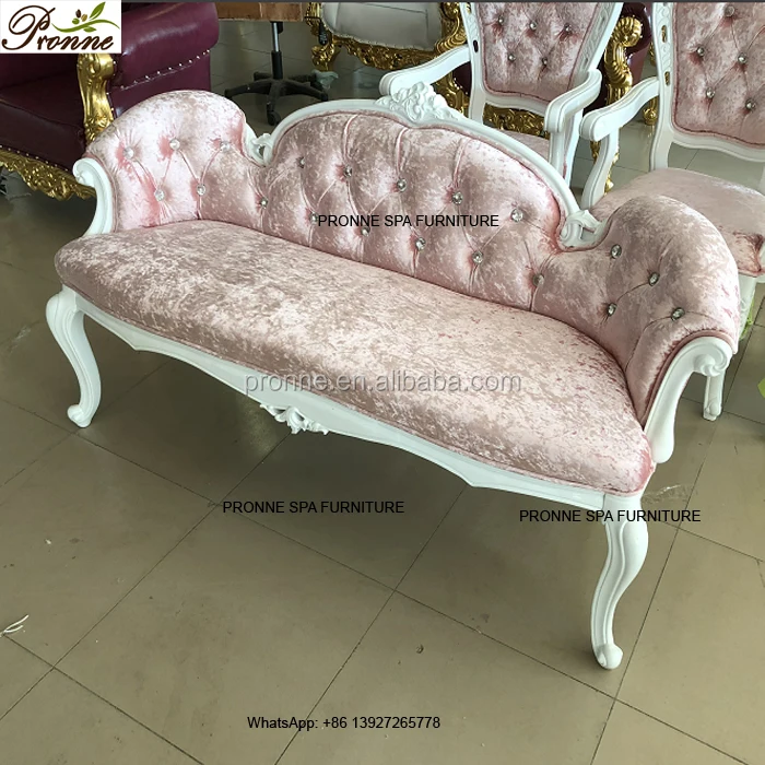 Luxury European Modern Design Waiting Room White Modern Wedding 2 Seaters love Seat Sofa