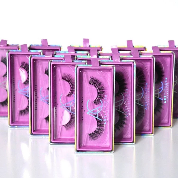 Ресницы фабрики Lash 100% без жестокости роскошные ресницы wispy 3d из норки с розовой коробкой для ресниц