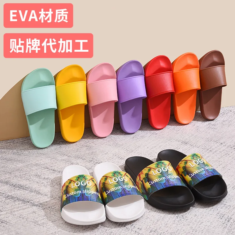 Women House Home Footwear 3D Print Unisex Personalised Beach Slides Custom LOGO EVA Slippers For Men Wholesale