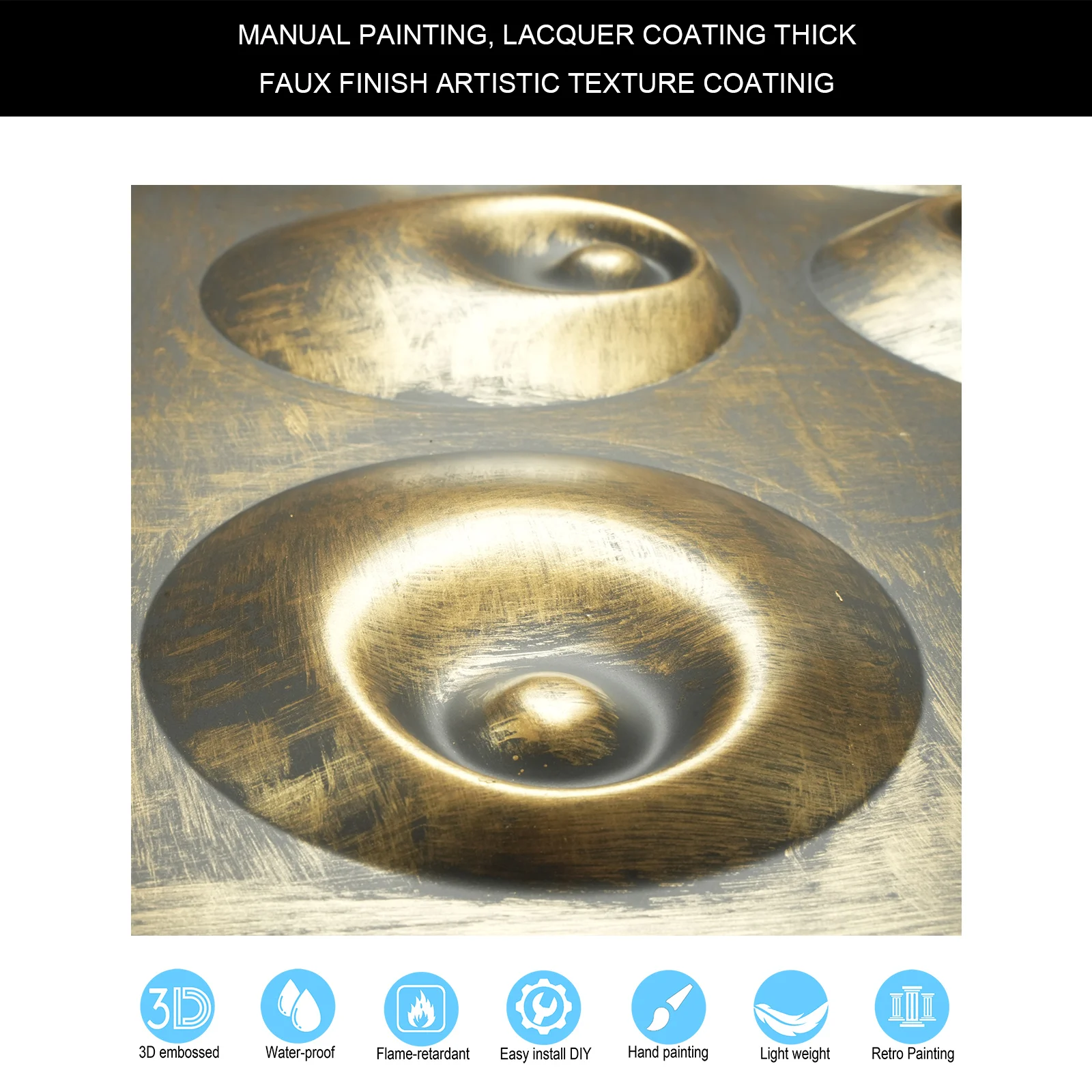 Distress Tin Ceiling Tiles Decorative ceiling panels Easy to Install PVC Panels for Cafe Club PLM102 Ancient gold PAINTSDECOR