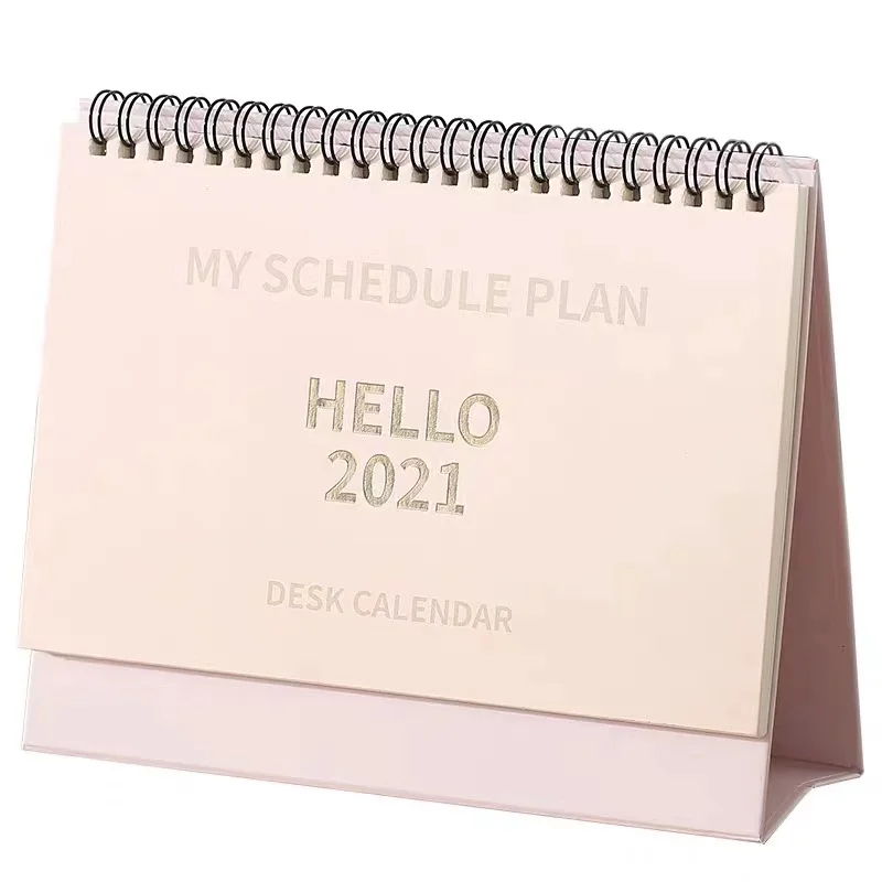 2023 On-demand CMYK Printing Customized A5 Hardcover Stand Up Daily Calendar Monthly Calendar Printing Desktop Calendar