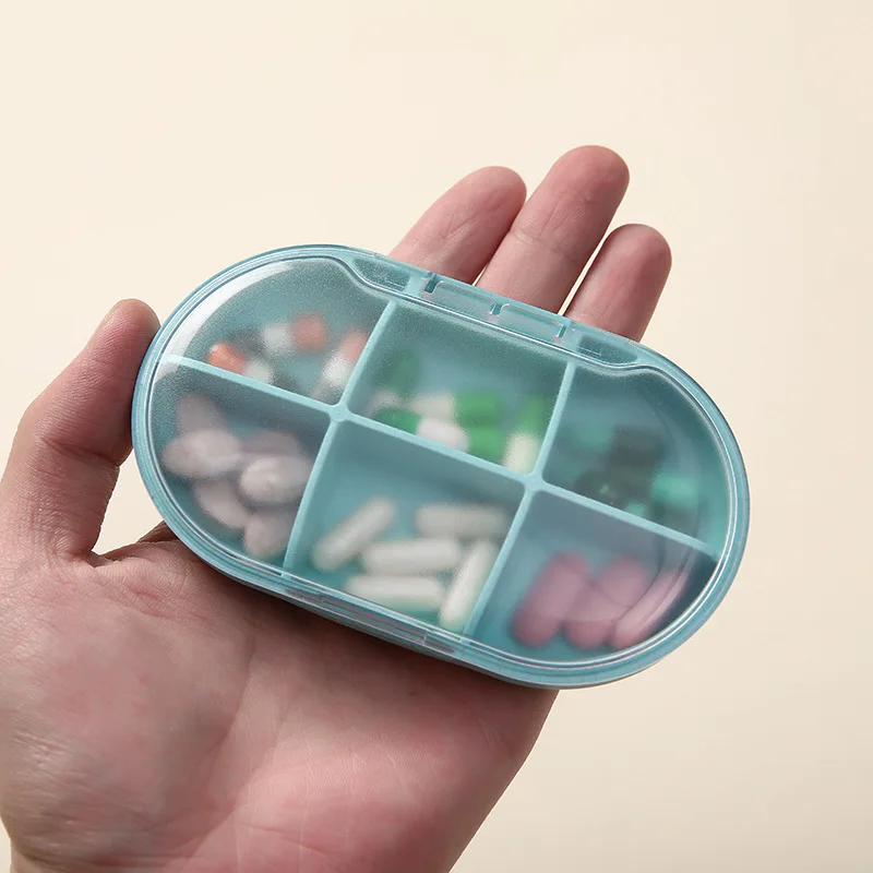 6 Compartment Box Medicine Case Pills Storage Pill Box Travel Tablet Case Medicine PP Novelty Pill Boxes