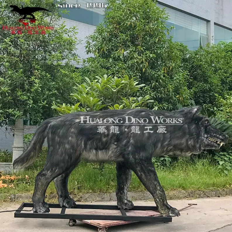 Amusement Park Lifelike Animal Model Artificial Animatronic Animal Model Wolf
